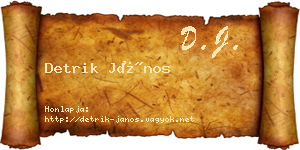Detrik János névjegykártya